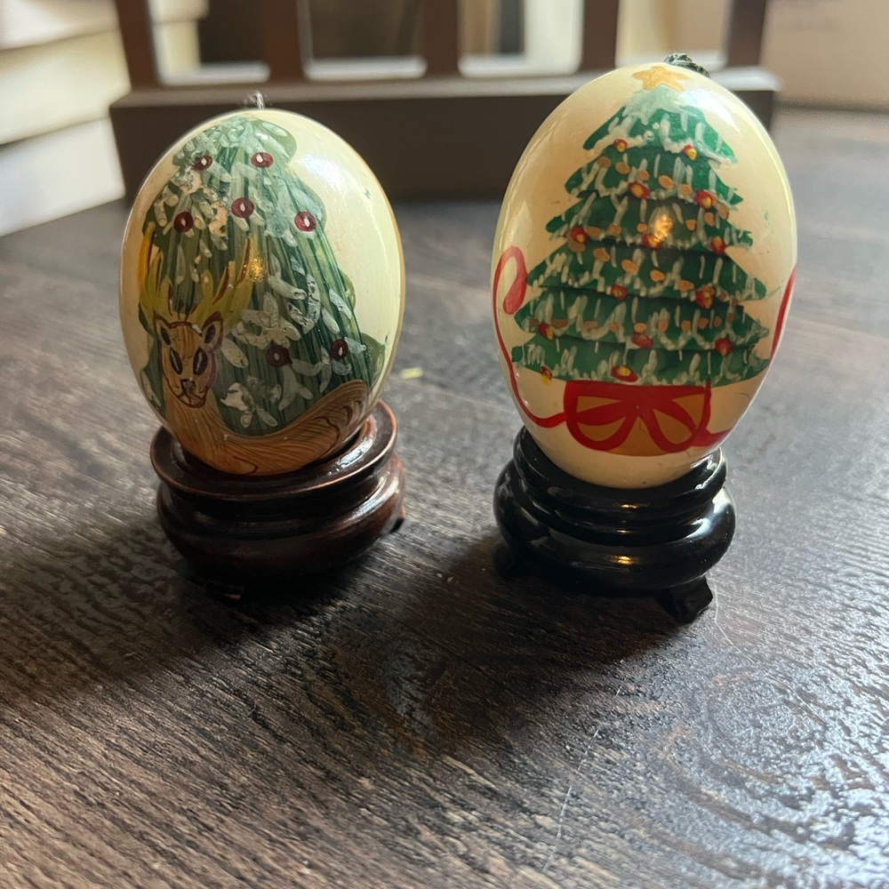 Hand-Painted Christmas Decorative Eggs Ornaments